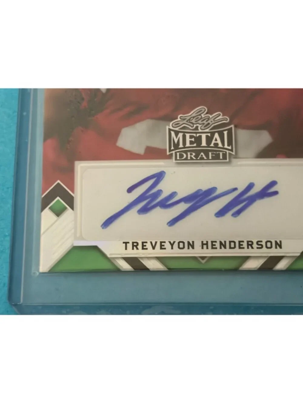2023 Treveyon Henderson AUTO Leaf Metal Draft Green WAVE Rc #9 / 10 PA-TH2